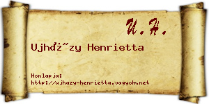 Ujházy Henrietta névjegykártya