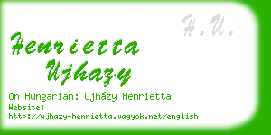 henrietta ujhazy business card